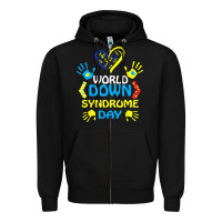 Black world down syndrome day t shirt support and awareness 3.21 t shirt Zipper Hoodie - linhVisuals