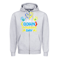 Heather Grey world down syndrome day t shirt support and awareness 3.21 t shirt Zipper Hoodie - linhVisuals