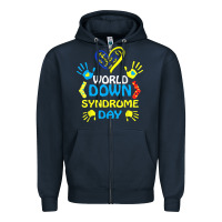 Navy world down syndrome day t shirt support and awareness 3.21 t shirt Zipper Hoodie - linhVisuals