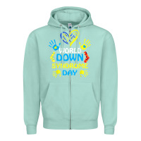 Seafoam world down syndrome day t shirt support and awareness 3.21 t shirt Zipper Hoodie - linhVisuals