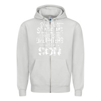 Dove Grey you can't scare me i have four daughters and a son funny dad t shirt Zipper Hoodie - linhVisuals