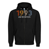 Black retro 29 years vintage 1993 limited edition 29th birthday t shirt Zipper Hoodie - linhVisuals