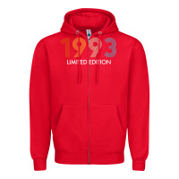 Red retro 29 years vintage 1993 limited edition 29th birthday t shirt Zipper Hoodie - linhVisuals