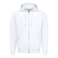 White ruthless sweatshirt Zipper Hoodie - linhVisuals