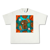 Pistachio baseball leopard uniform and hotdog with gemstone seamless pattern Urban Heavy Tee - BundleAndBundleShop