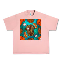 Salmon baseball leopard uniform and hotdog with gemstone seamless pattern Urban Heavy Tee - BundleAndBundleShop