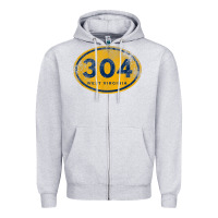 Heather Grey 304 west virginia home t shirt Zipper Hoodie - linhVisuals