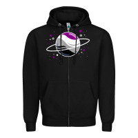Black asexual outer space planet ace pride t shirt Zipper Hoodie - linhVisuals