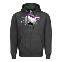 Charcoal Heather asexual outer space planet ace pride t shirt Zipper Hoodie - linhVisuals