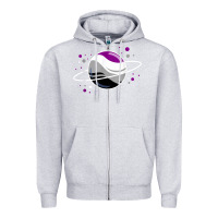 Heather Grey asexual outer space planet ace pride t shirt Zipper Hoodie - linhVisuals