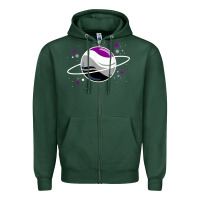 Sports Green asexual outer space planet ace pride t shirt Zipper Hoodie - linhVisuals