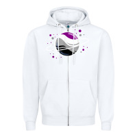 White asexual outer space planet ace pride t shirt Zipper Hoodie - linhVisuals