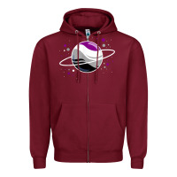 Burgundy asexual outer space planet ace pride t shirt Zipper Hoodie - linhVisuals