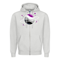 Dove Grey asexual outer space planet ace pride t shirt Zipper Hoodie - linhVisuals