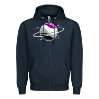 Navy asexual outer space planet ace pride t shirt Zipper Hoodie - linhVisuals