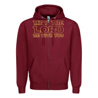 Burgundy may the lord be with you by jesus surfed apparel co premium t shirt Zipper Hoodie - linhVisuals