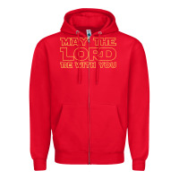 Red may the lord be with you by jesus surfed apparel co premium t shirt Zipper Hoodie - linhVisuals