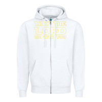 White may the lord be with you by jesus surfed apparel co premium t shirt Zipper Hoodie - linhVisuals