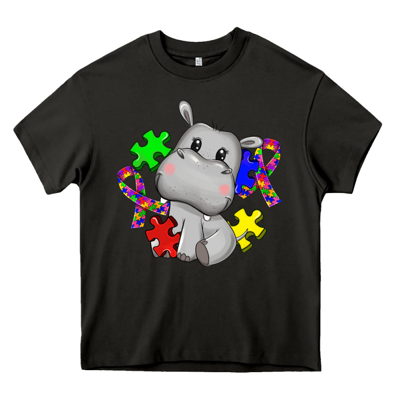Autism Hippopotamus Heavy Core Tee by CowGirlArtShop | Teevron