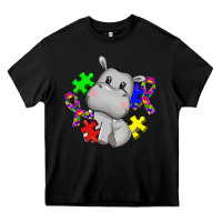 Black autism hippopotamus Heavy Core Tee - CowGirlArtShop