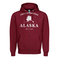 Burgundy alaska the last frontier t shirt Zipper Hoodie - linhVisuals