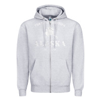 Heather Grey alaska the last frontier t shirt Zipper Hoodie - linhVisuals