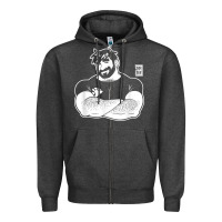 Charcoal Heather bobo bear   adam likes crossing arms t shirt Zipper Hoodie - linhVisuals