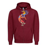 Burgundy dancing kokopelli southwestern usa native american symbol t shirt Zipper Hoodie - linhVisuals
