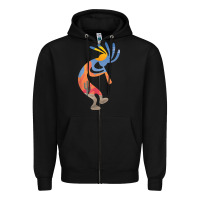 Black dancing kokopelli southwestern usa native american symbol t shirt Zipper Hoodie - linhVisuals