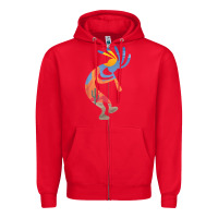 Red dancing kokopelli southwestern usa native american symbol t shirt Zipper Hoodie - linhVisuals