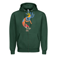 Sports Green dancing kokopelli southwestern usa native american symbol t shirt Zipper Hoodie - linhVisuals
