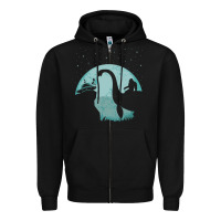 Black bigfoot riding loch ness monster sasquatch ufo abduction pullover hood Zipper Hoodie - linhVisuals