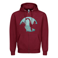 Burgundy bigfoot riding loch ness monster sasquatch ufo abduction pullover hood Zipper Hoodie - linhVisuals