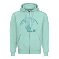 Seafoam bigfoot riding loch ness monster sasquatch ufo abduction pullover hood Zipper Hoodie - linhVisuals