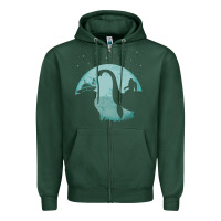 Sports Green bigfoot riding loch ness monster sasquatch ufo abduction pullover hood Zipper Hoodie - linhVisuals