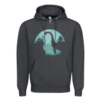 Smoke bigfoot riding loch ness monster sasquatch ufo abduction pullover hood Zipper Hoodie - linhVisuals