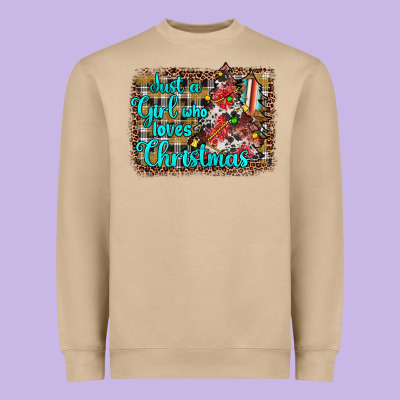 Just A Girl Who Loves Christmas Heavyweight Sweatshirt Designed By Jahusdesignshop