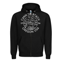 Black cannon beach 1956 oregon clatsop sweatshirt Zipper Hoodie - linhVisuals