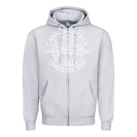 Heather Grey cannon beach 1956 oregon clatsop sweatshirt Zipper Hoodie - linhVisuals