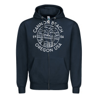 Navy cannon beach 1956 oregon clatsop sweatshirt Zipper Hoodie - linhVisuals