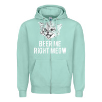 Seafoam beer me right meow Zipper Hoodie - linhVisuals