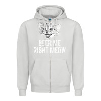 Dove Grey beer me right meow Zipper Hoodie - linhVisuals