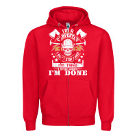Red i'm a carpenter i don't stop   funny carpentry woodworking t shirt Zipper Hoodie - linhVisuals