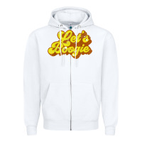 White lets boogie shirt vintage dancing 1980s disco themed party t shirt Zipper Hoodie - linhVisuals