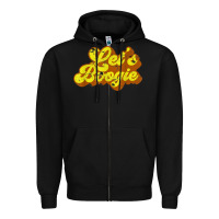 Black lets boogie shirt vintage dancing 1980s disco themed party t shirt Zipper Hoodie - linhVisuals