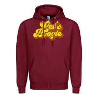 Burgundy lets boogie shirt vintage dancing 1980s disco themed party t shirt Zipper Hoodie - linhVisuals