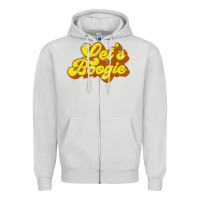 Dove Grey lets boogie shirt vintage dancing 1980s disco themed party t shirt Zipper Hoodie - linhVisuals