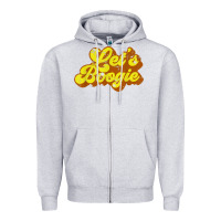Heather Grey lets boogie shirt vintage dancing 1980s disco themed party t shirt Zipper Hoodie - linhVisuals