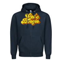 Navy lets boogie shirt vintage dancing 1980s disco themed party t shirt Zipper Hoodie - linhVisuals