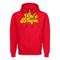 Red lets boogie shirt vintage dancing 1980s disco themed party t shirt Zipper Hoodie - linhVisuals
